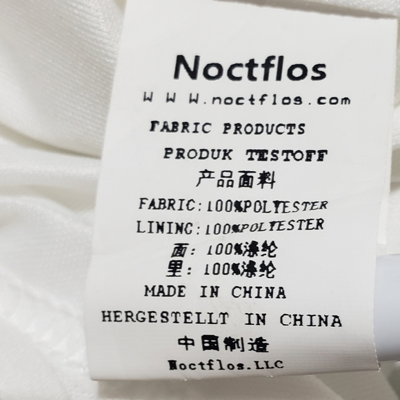 Noctflos Womens M Floral Shift Dress Mini V Neck White Green Pink 3/4 Sleeve - Picture 9 of 10